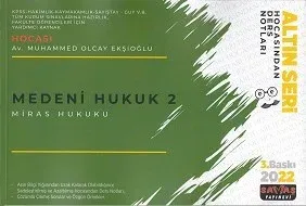 Medeni Hukuk 2 Miras Hukuku Hocasından Ders Notları