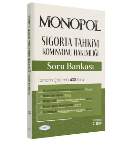 Sigorta Tahkim Komisyonu Hakemliği Sınavına Hazırlık Çözümlü Soru Bankası