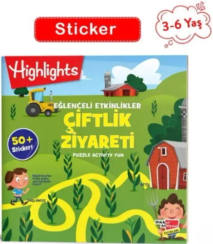 Dikkat Atölyesi Yayınları Sticker Eğlenceli Etkinliklerle Hikayeli Bulmacalar Çiftlik Ziyareti