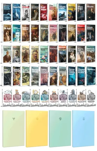 50 Dünya Klasiği ve Pastel Çizgisiz Defter Seti -2 - Halkkitabevi