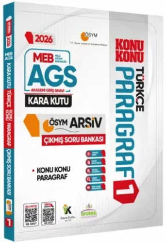 İnformal Yayınları 2026 MEB AGS Türkçenin Kara Kutusu Paragraf 1 Konu 