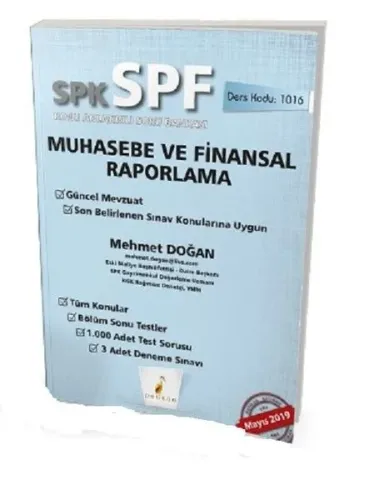 Pelikan Yayınları SPK - SPF Muhasebe ve Finansal Raporlama Konu Anlatımlı Soru Bankası 1016