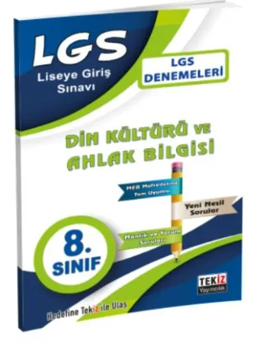 Tekiz 8. Sınıf LGS Din Kültürü ve Ahlak Bilgisi Denemeleri-YENİ