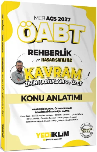 Yediiklim Yayınları 2027 MEB AGS ÖABT Rehberlik Hasan Sanlı ile Kavram