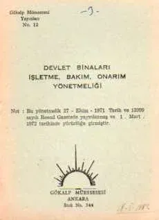 Devlet Binaları İşletme, Bakım, Onarım Yönetmeliği
