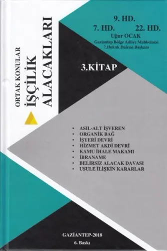 İşçilik Alacakları ( 3 Cilt Takım ) Uğur Ocak