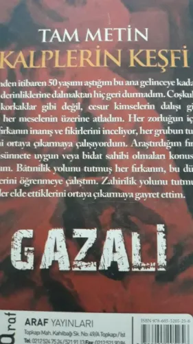 Kalplerin Keşfi Gazali İmam-I Gazali Araf