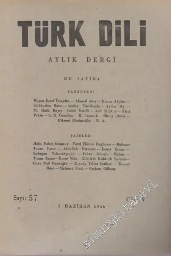 Türk Dili Aylık Dergi - 57  5    Haziran