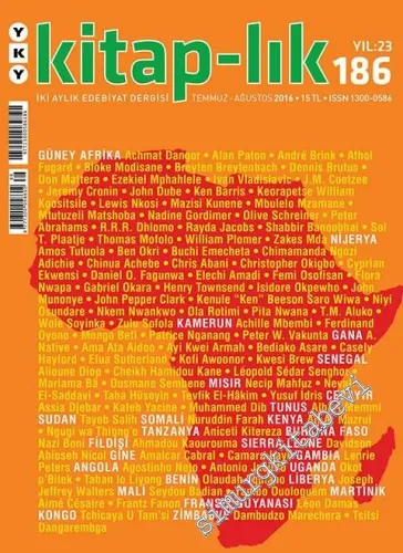Kitap-lık: İki Aylık Edebiyat Dergisi - Dosya: Afrika Edebiyatları - Sayı: 186      Temmuz - Ağustos 2016