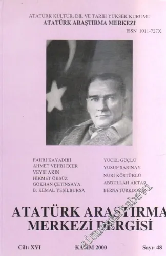 Atatürk Araştırma Merkezi Dergisi - 48  16    Kasım