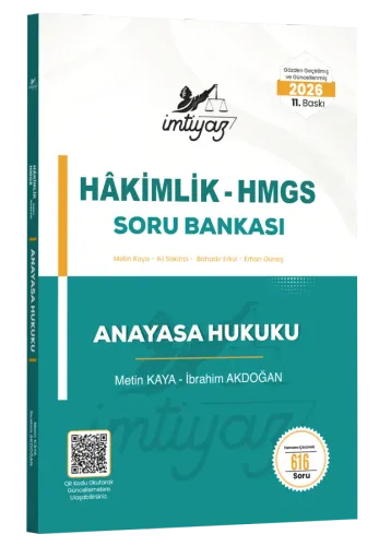 İMTİYAZ 2026 HMGS Hakimlik Anayasa Hukuku Soru Bankası