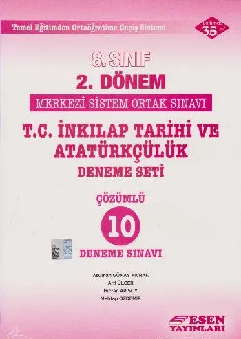 Esen 8. Sınıf 2. Dönem T.C. İnkılap Tarihi ve Atatürkçülük Deneme Seti
