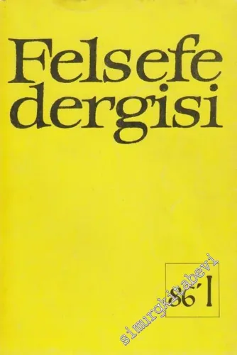 Felsefe Dergisi 86/1 - Sayı: 1, Haziran 1986       1986