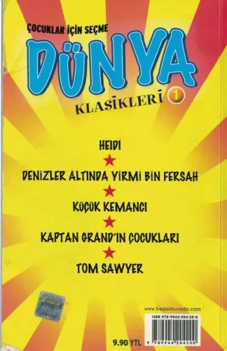 Çocuklar İçin Seçme Dünya Klasikleri 1 Kollektif Yakamoz Yayıncılık %4
