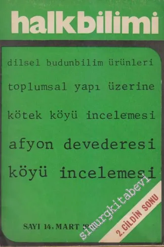 Halkbilimi Aylık Dergi - Sayı: 14, Mart 1976