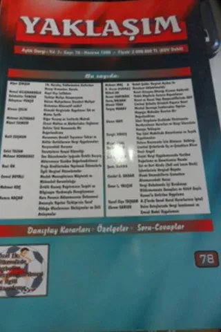 Yaklaşım Aylık Dergi 1999 / 78
