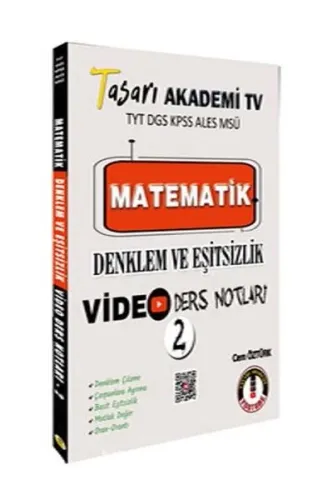 Tasarı Yayınları TYT DGS KPSS ALES MSÜ Matematik Denklem Eşitsizlik Video Ders Notları