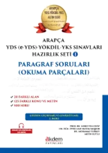 Arapça Yökdil Yds Sınavları Hazırlık Seti Kitapları 1, Paragraf Soruları - Okuma Parçaları Test Kitabı