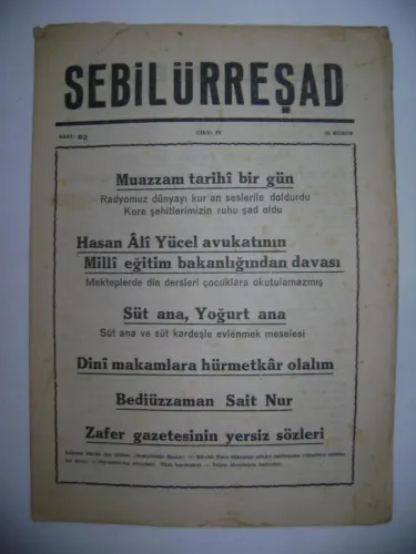 Sebilürreşad Sayı 92 Cilt IV