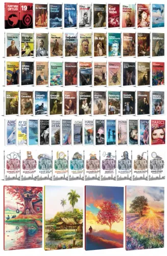 68 Dünya Klasiği ve Manzara Temalı 64 Sayfa Çizgili Defter Seti -1 - H