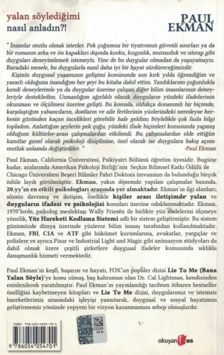 Yalan Söylediğimi Nasıl Anladın? Paul Ekman Okuyan us %40 indirimli