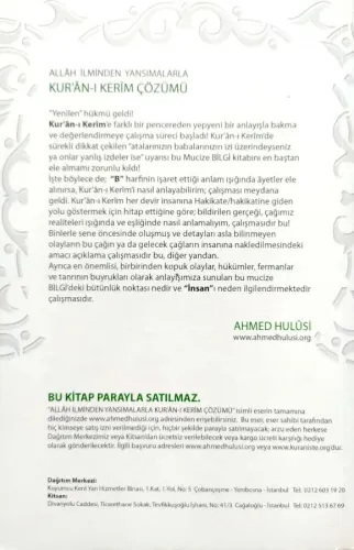 Allah İlminden Yansımalarla Kur'an-ı Kerim Çözümü Ahmed Hulusi Timaş Y
