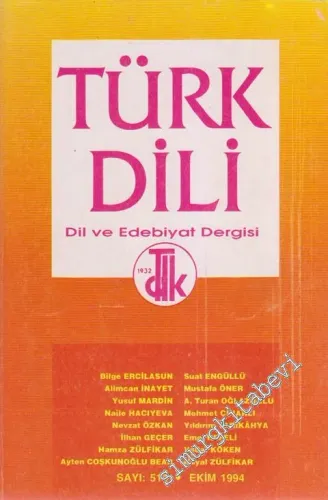 Türk Dili Dil ve Edebiyat Dergisi  - Sayı: 514      Ekim
