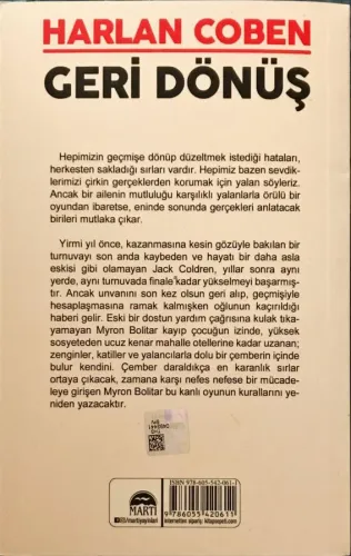 Geri Dönüş Harlan Coben Martı Yayınevi