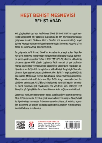 Heşt Behişt Mesnevisi (Behişt-Âbâd) Va’dî Ahmed Heşt Behişt Mesnevisi (Behişt-Âbâd) Va’dî Ahmed