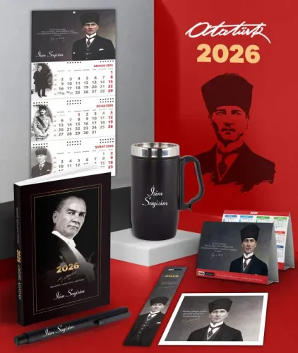 Kişiye Özel 2026 Atatürk Gazi Paşa Ajanda - Gazi Duvar Takvimi - Masa 