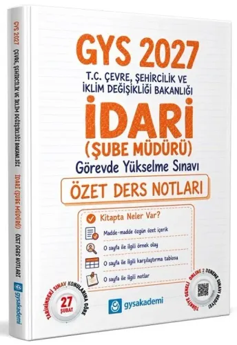 GYS Akademi 2027 Çevre, Şehircilik ve İklim Değişikliği Bakanlığı İdar