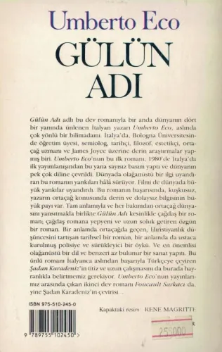 Gülün Adı Umberto Eco Can Yayınları %54 indirimli