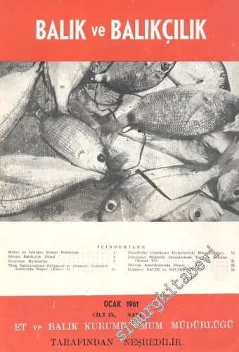 Balık ve Balıkçılık Dergisi - Sayı: 1, Ocak 1961, Cilt: 9