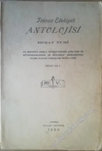 Fransız Edebiyatı Antolojisi, 2. Cilt -        1930