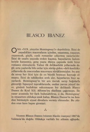 Kan ve Kum (Ciltli) Blasco İbanez Hayat Yayıncılık %44 indirimli