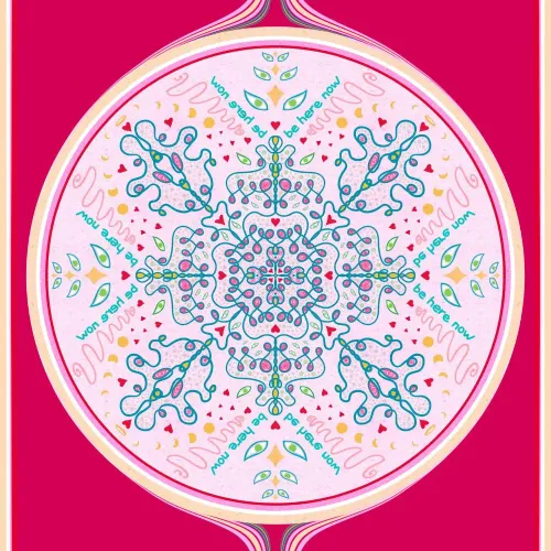 Mandala Series 4.1 mm Be Here Now Doğal Kauçuk Kaydırmaz Yoga Matı