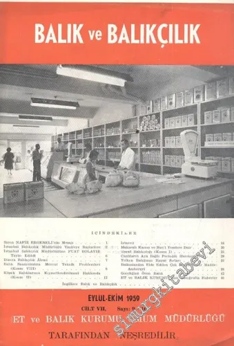 Balık ve Balıkçılık Dergisi - Sayı: 9 - 10, Eylül - Ekim 1959, Cilt: 7