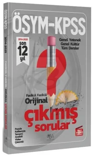 CBA Yayınları 2026 KPSS Genel Yetenek Genel Kültür Orijinal Son 12 Yıl Çıkmış Sorular Fasikül Çözümlü