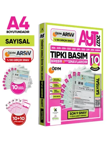 İnformal AYT Sayısal ÖSYM Çıkmış Soru Tıpkı Basım 10 lu Deneme Paketi Türkiye Geneli Çözümlü SET 2027