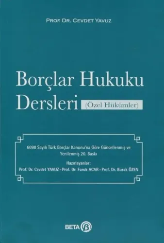 Borçlar Hukuku Dersleri (Özel Hükümler)