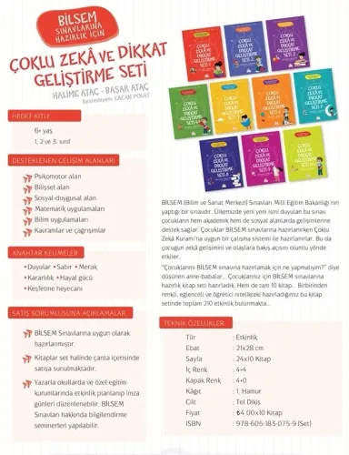 Çoklu Zeka ve Dikkat Geliştirme Seti 10 Kitap