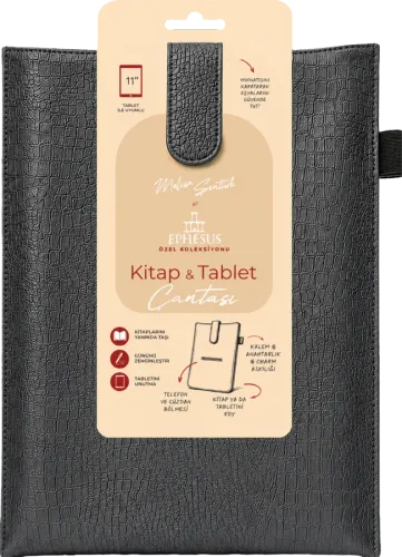 YENİ NESİL KİTAP VE TABLET ÇANTASI - ÖZEL DERİ DOKULU (ANTRASİT)