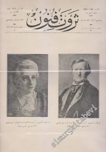 OSMANLICA: Servet - i Fünun - Perşembe günleri çıkar, musavver Osmanlı gazetesidir. Sayı: 1666 (192) -   Cilt: 64  Yıl: 36  19 Temmuz 1928