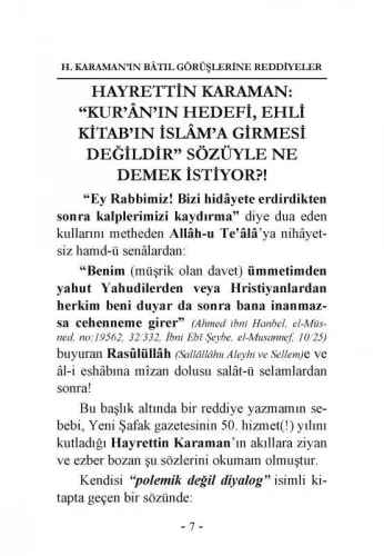Hayrettin Karamanın Batıl Görüşlerine Reddiyeler