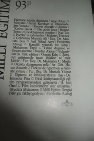 Milli Eğitim Dergisi 1990 / 93