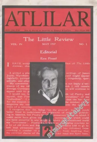 Atlılar Bağımsız Edebiyat Dergisi - Dosya: The Little Review - Sayı: 2    2  Mart - Nisan