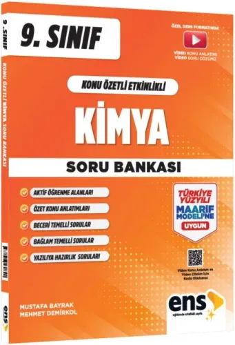 ENS Yayıncılık 9. Sınıf Kimya Konu Özetli Etkinlikli Soru Bankası