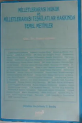 Milletlerarası Hukuk ve Milletlerarası Teşkilatlar Hakkında Temel Metinler