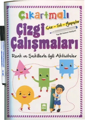 Renk ve Şekillerle İlgili Aktiviteler - Çıkartmalı Çizgi Çalışmaları