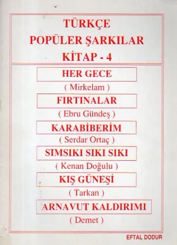 Türkçe Popüler Şarkılar Kitap-4